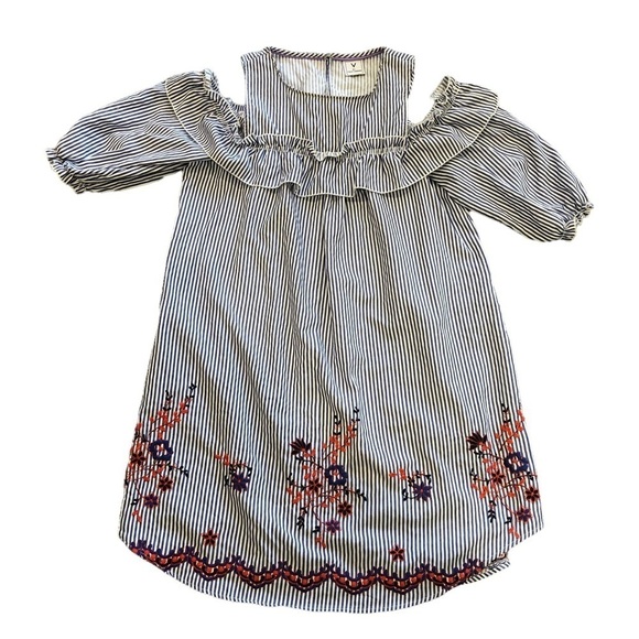 V BY VIOLET WEEKEND Striped Embroidered Dress XL - Picture 5 of 6